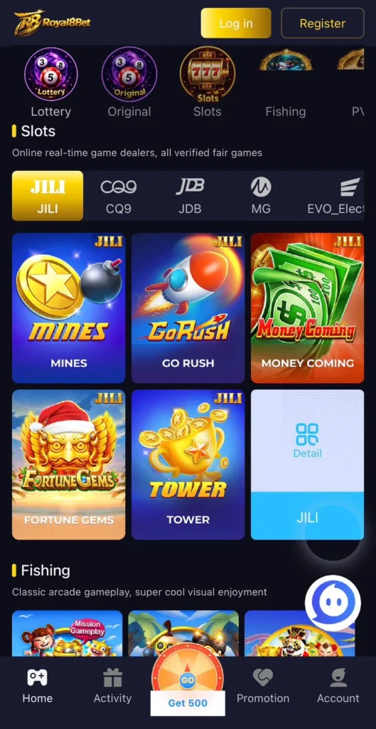 royal8 bet game home page